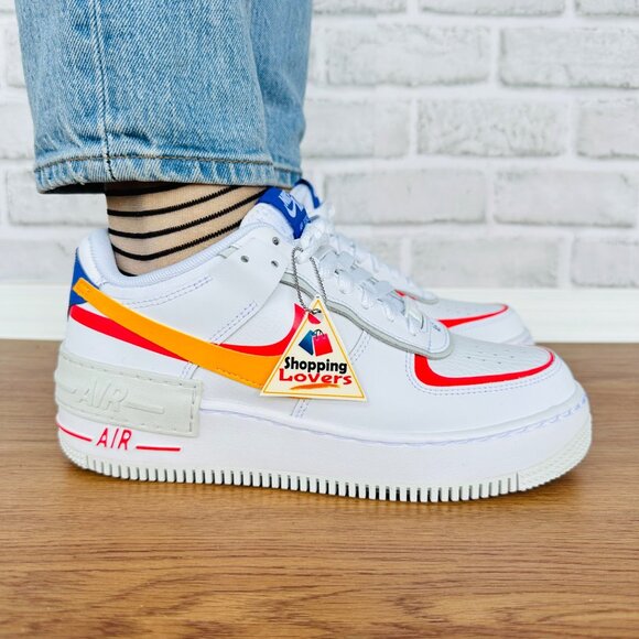 ⭐Nike Air Force 1 Shadow 8 Women's Retro Shoes Sneakers White Orange DZ1847-100⭐ - Picture 8 of 14